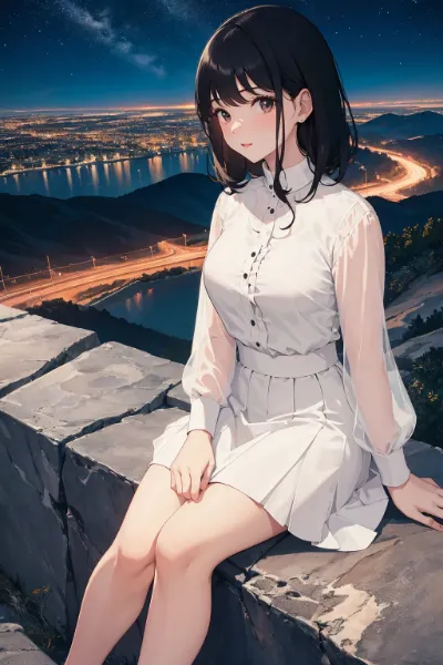夜景か私かどっちが綺麗