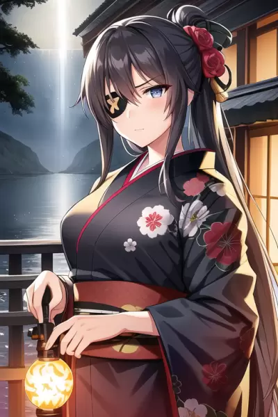 眼帯着物お姉さん