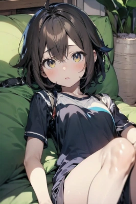 寛ぐ少女