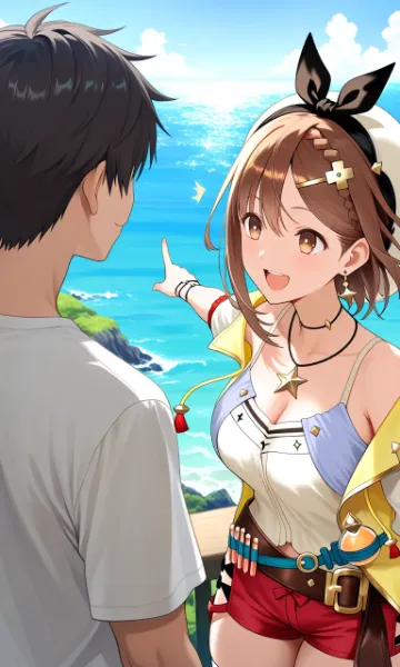 海辺の元気冒険ガール