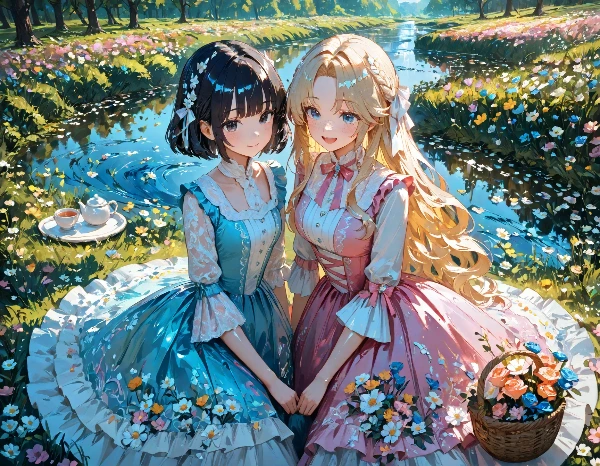 黒髪＆ブロンド・ピクニック