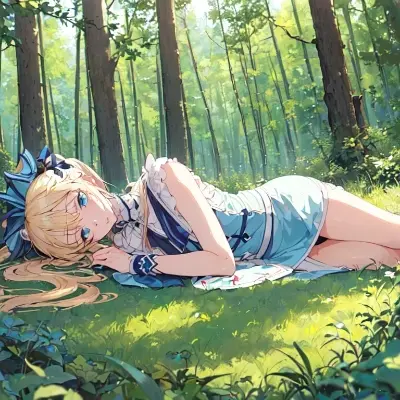 寝転ぶエルフ