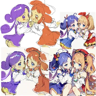 ふたご姫のラフからの変遷