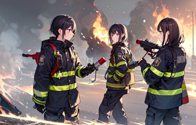 消火活動中