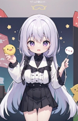 淡い紫髪の女の子