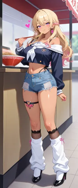 ラーメンの屋台で立ち食い