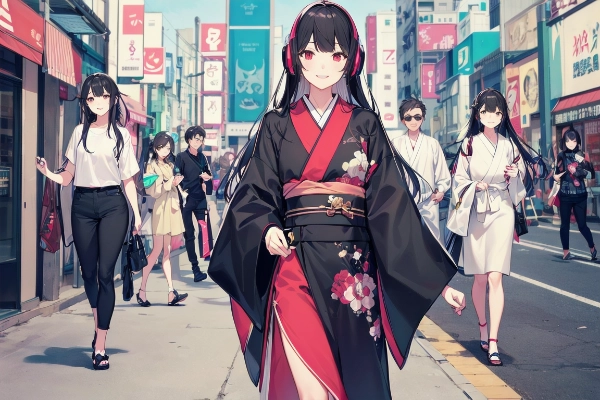 大都会岡山の繁華街を練り歩く葉村ラヴィアン