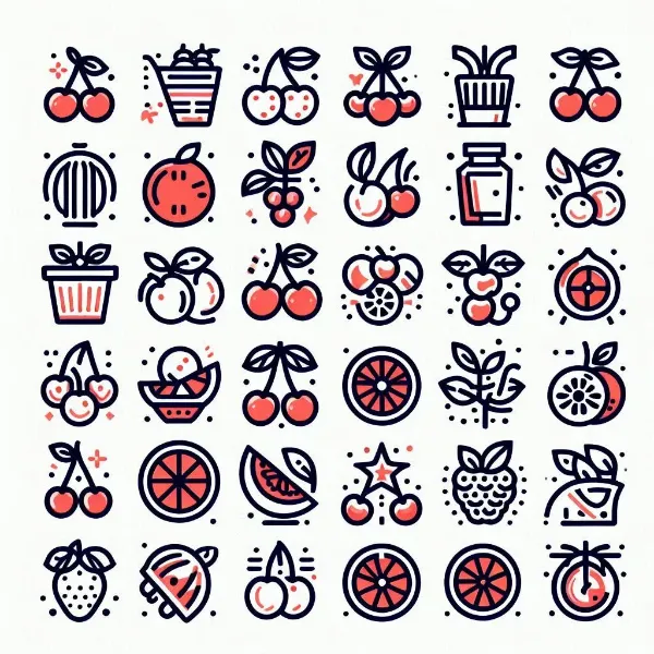 パターン_82 果物の赤