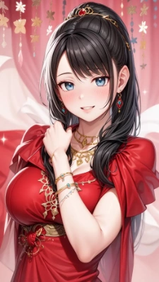 赤いドレスのお姉さん
