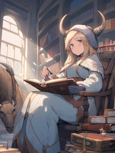 No.607 投稿作品MIX　凍土の狩猟ガール✕古代図書館