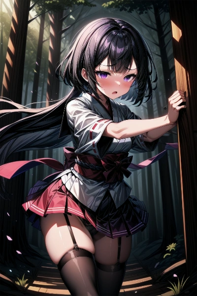 急いでやってきた巫女