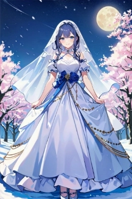雪月白桜