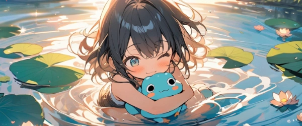 カエルさん捕まえた！…あれ？！ちがう！！(◉ω◉)