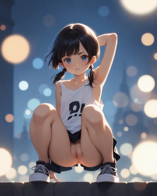 少女とタンクトップ