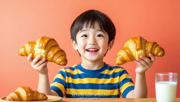 少年の朝、幸せの三日月 - A boy's morning, a crescent moon of happiness