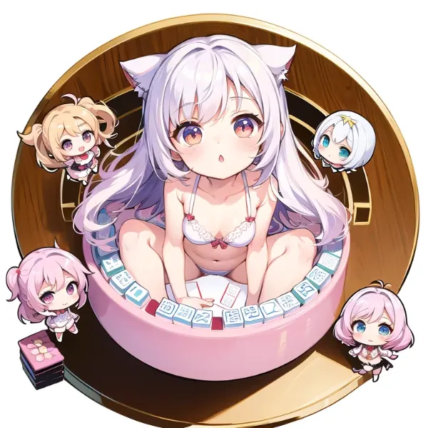 猫耳少女の麻雀プール大冒険