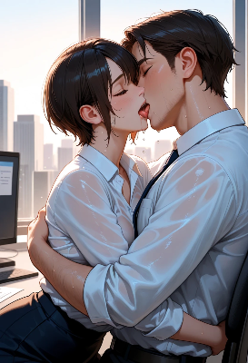 オフィスで会話している人