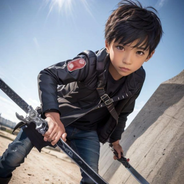 ヒーローごっこするショタ