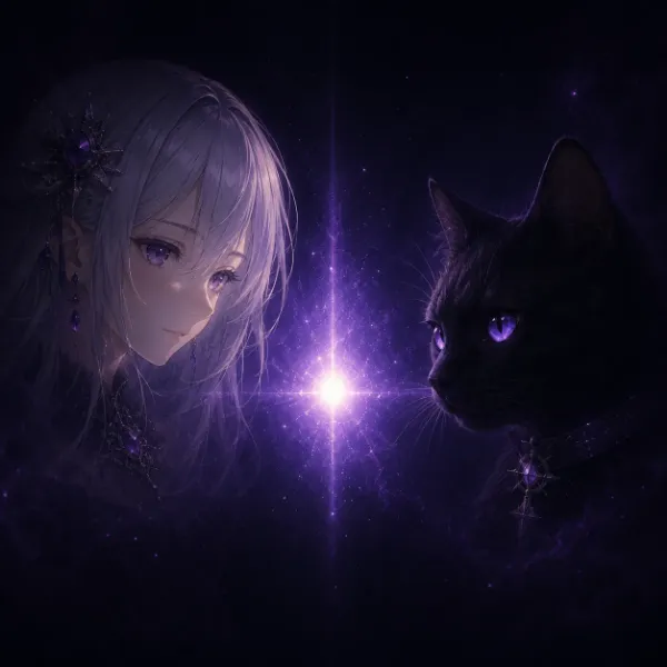 星の光が繋ぐ銀髪と黒猫の絆