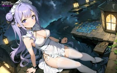 Unicorn (azur lane) 夜とメイド
