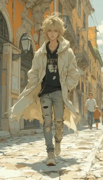 【SeaArt画像生成】ジェノバ旅行に連れて行きたい！旧港・ドゥカーレ宮殿で映えるメンズコーデ3選