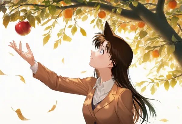 名探偵コナン【毛利蘭】×りんごと紅葉画像