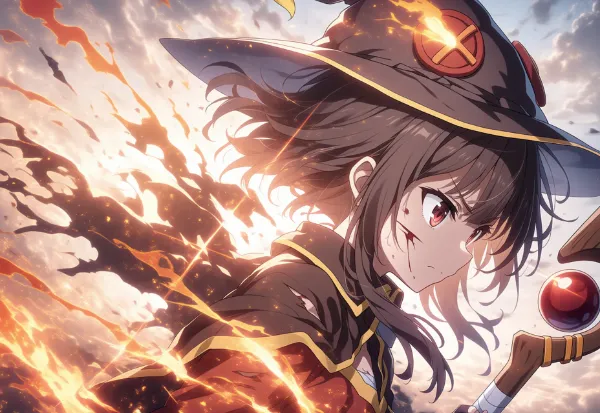 自身の体ごと爆裂魔法を炸裂して自爆するめぐみん