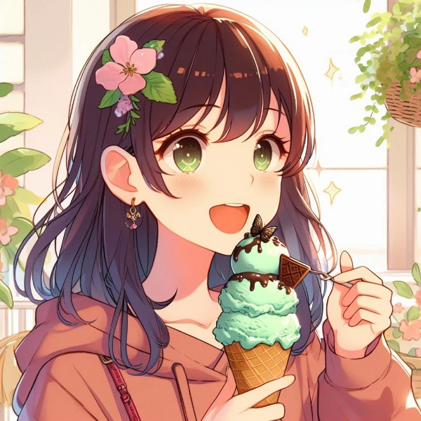 お昼ごはんはチョコミントアイス