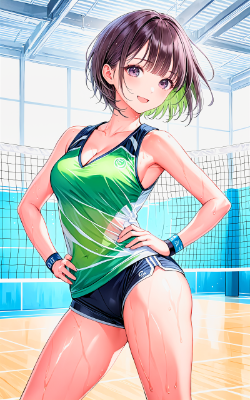 コートの旋風、華麗なスパイクで相手を撃破！