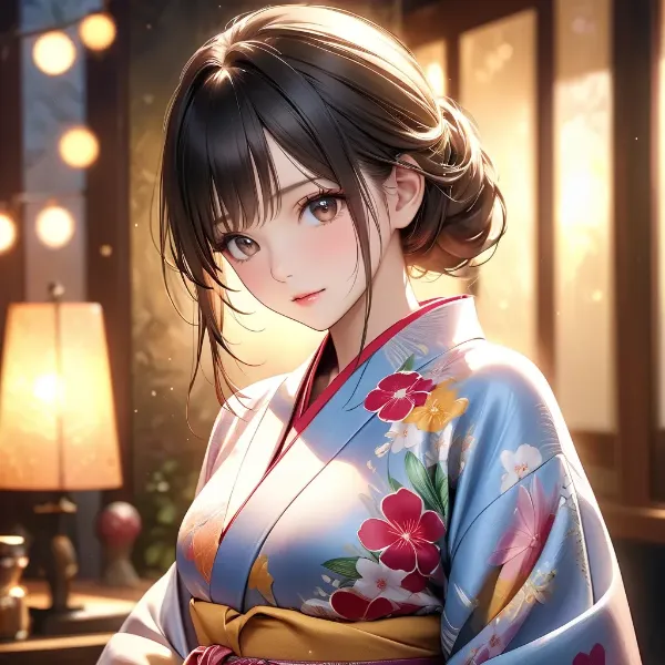 夏夜の浴衣少女