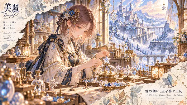 雪の朝に星を紡ぐ少女の工房