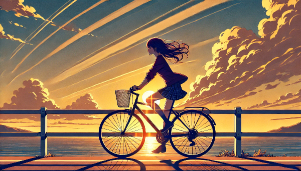 夕焼けのサイクリング