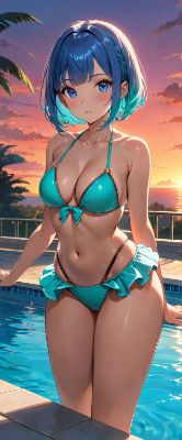 夕暮れのプール