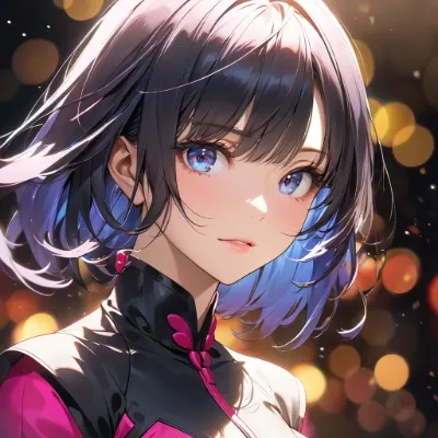光に輝く青い瞳の少女