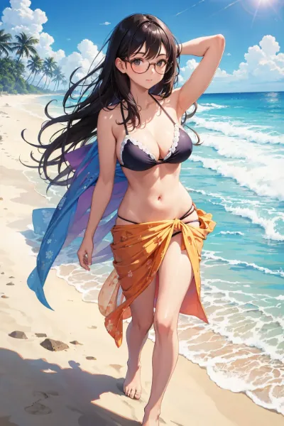 海の日。眼鏡かけないとよく見えないの。