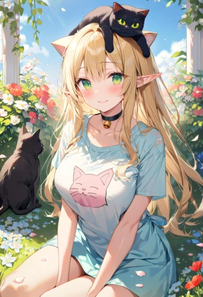 花園でひなたぼっこ