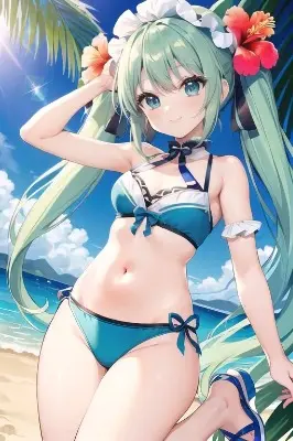 ビキニの日なのでミクちゃんに頑張ってもらう