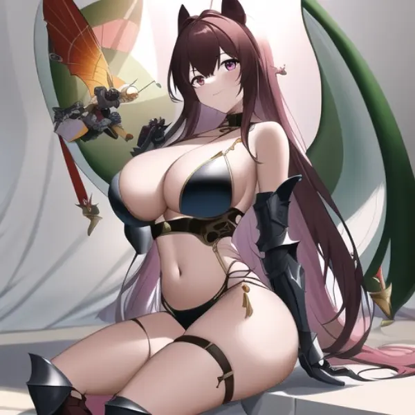 中華ビキニアーマーの女の子で