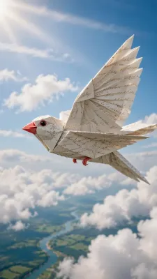 文鳥(手紙+折り紙)