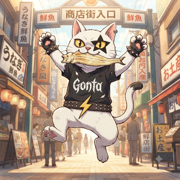 うなぎくわえてはしゃぐごんた⚡️
