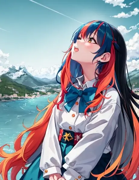 【LoRAテスト】ぴくたーちゃん空を見上げる