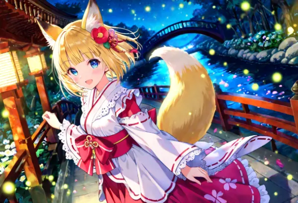 水面きらめく夜