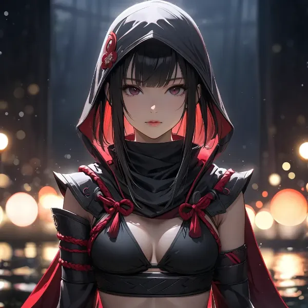 闇夜に佇む紅蓮の影