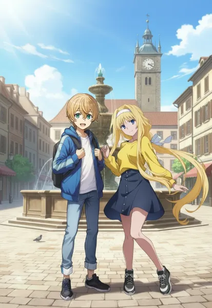 ユージオとアリスが仲良く記念撮影