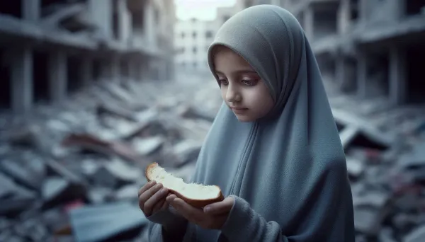 戦時下の貧しい少女のフリー素材