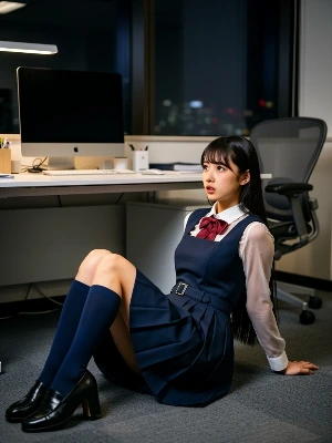 早朝の始業前のオフィス