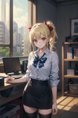 金髪サイドポニー