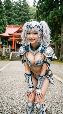 さわやかな夏用の鎧に着替えたエルフの戦士