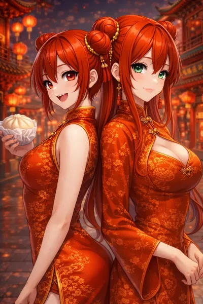 灯り揺れる街、紅と紗の並ぶ夜【霧島 紅葉、紗耶】