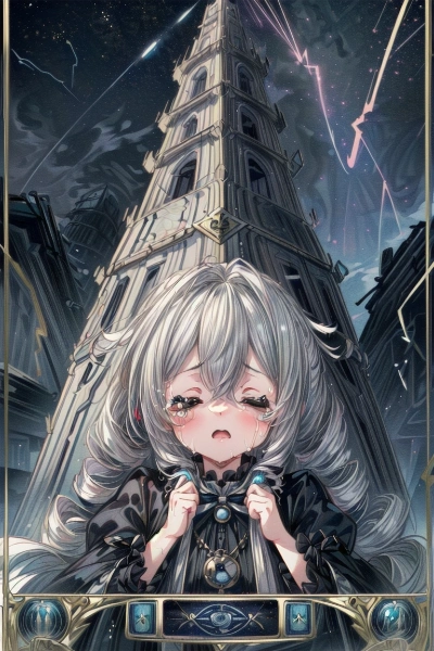 タロット風アート : XVI 塔 (Tower)